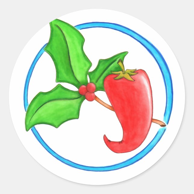Christmas Pepper Classic Round Sticker (Front)