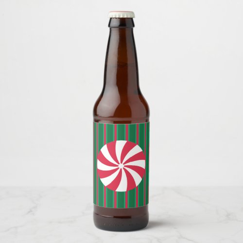 Christmas Peppermint Beer Bottle Label