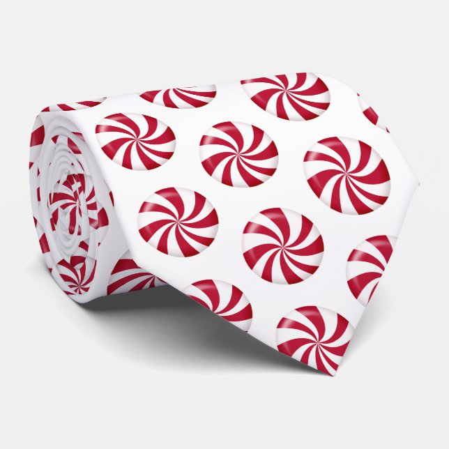 Christmas Peppermint Candies Neck Tie (Rolled)