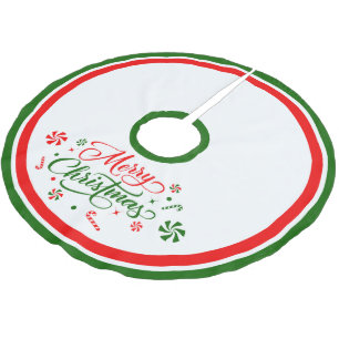 Christmas Peppermint Candy Brushed Polyester Tree Skirt