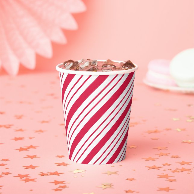 Christmas Peppermint Candy Cane Coffee Drink Paper Cups