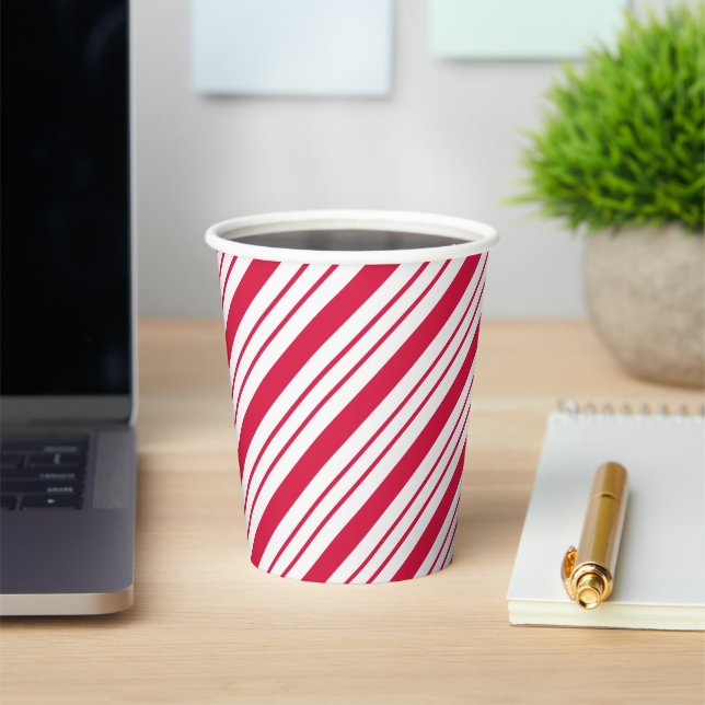 Christmas Peppermint Candy Cane Coffee Drink Paper Cups