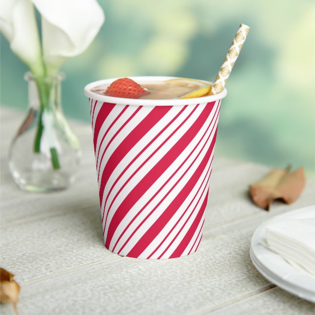 Christmas Peppermint Candy Cane Coffee Drink Paper Cups