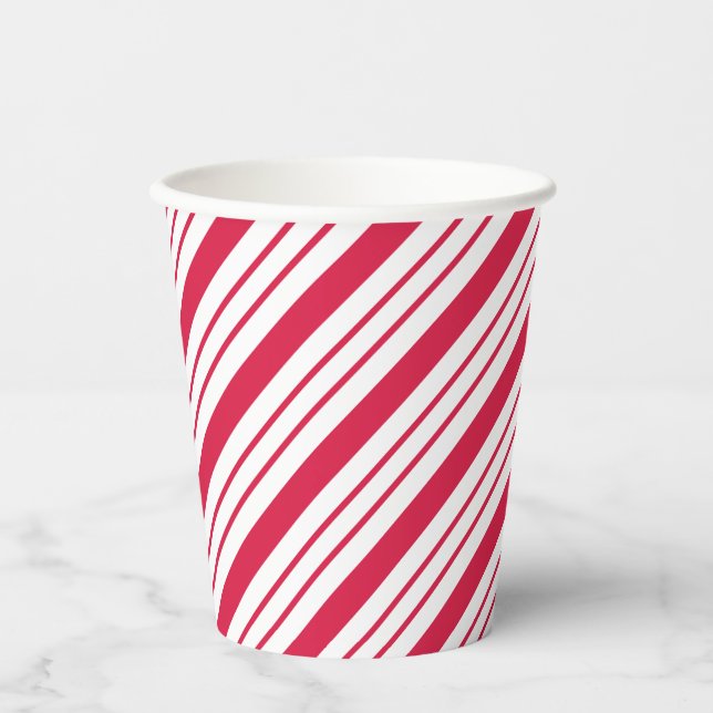 Christmas Peppermint Candy Cane Coffee  Drink  Paper Cups (Front)