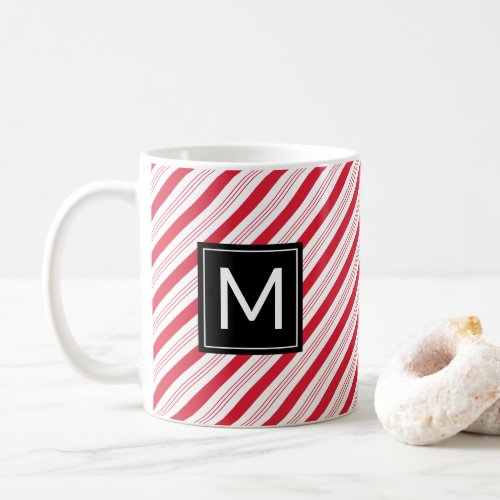 Christmas Peppermint Candy Cane Red Stripes Mug