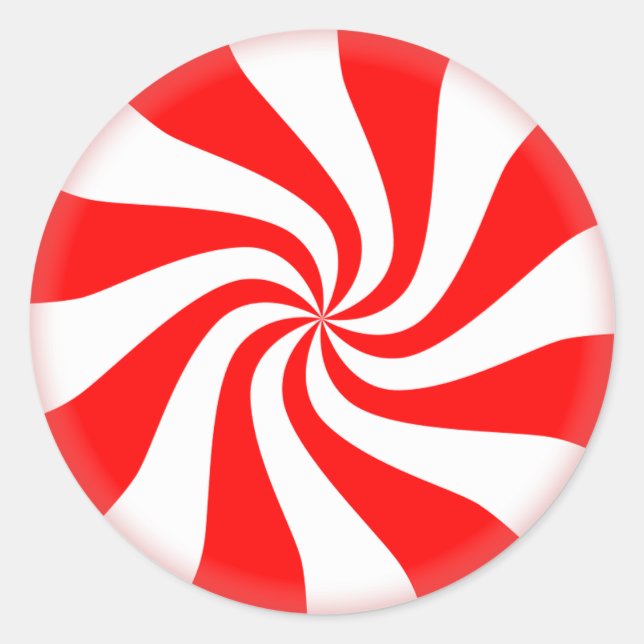 Christmas Peppermint Candy Classic Round Sticker (Front)