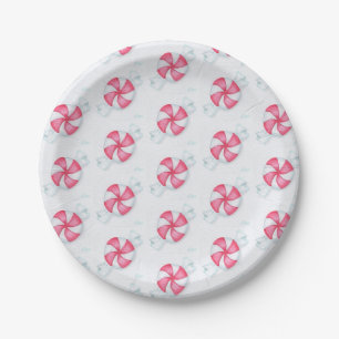 Christmas Peppermint Candy Paper Plates