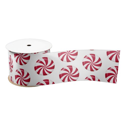 Christmas Peppermint Candy Satin Ribbon