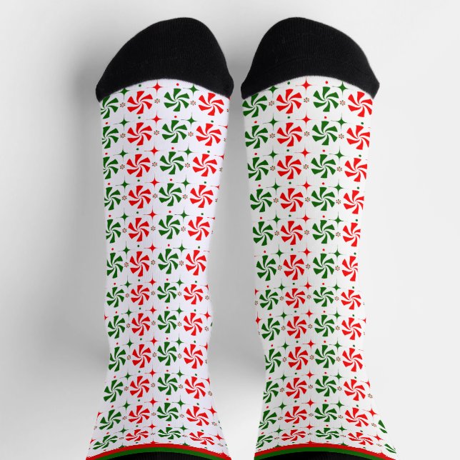 Christmas Peppermint Candy Socks (Top)