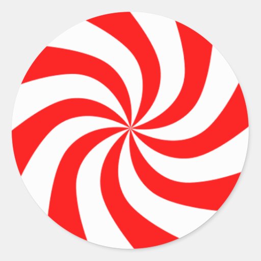 Christmas Peppermint Candy Classic Round Sticker | Zazzle