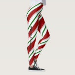 Christmas Peppermint Candy Stripe Leggings Pants<br><div class="desc">A Christmas hard candy stripe in red and green.
In My Design Studio I often design leggings using word templates.  I hope you enjoy your purchase. I appreciate your business. Jan</div>