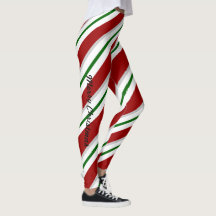 Women's Candy Cane Leggings | Zazzle
