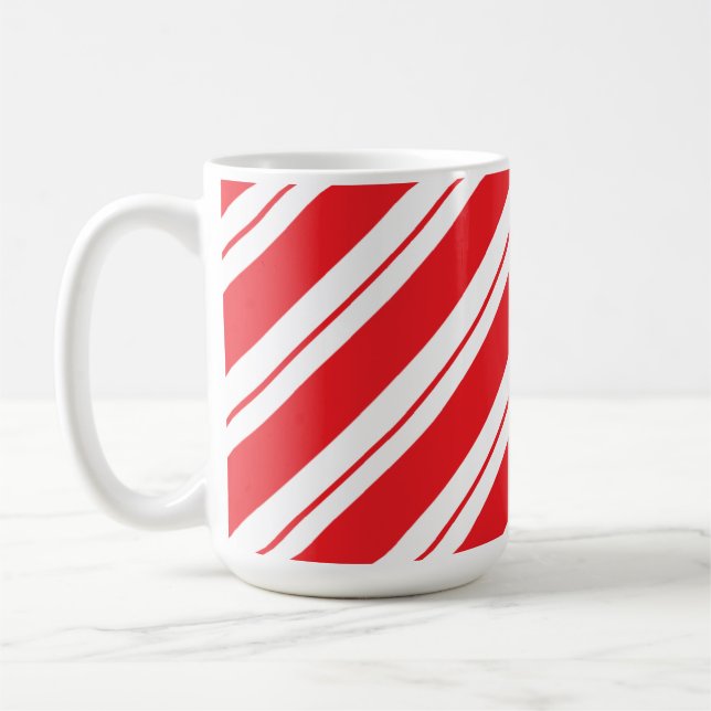 Christmas Peppermint Candy Stripes Coffee Mug (Left)