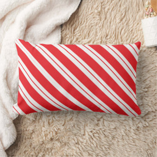 Christmas Peppermint Candy Stripes Lumbar Pillow
