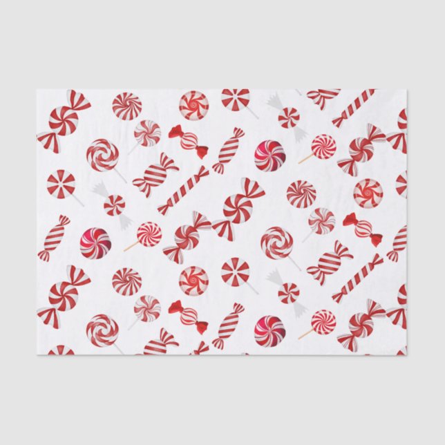 Christmas Peppermint Candy  Tissue Paper (Front)