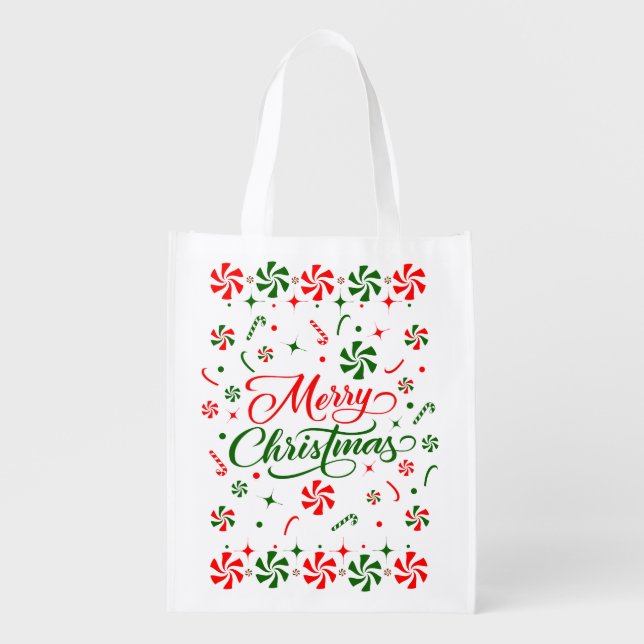 Christmas Peppermint Candy Tote Bag (Front)