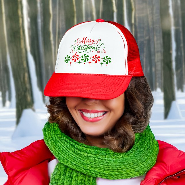 Christmas Peppermint Candy Trucker Hat (Creator Uploaded)