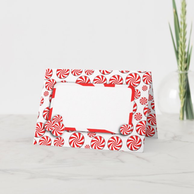 Christmas Peppermint Candy  w/ Removable Tag Holiday Card (Front)