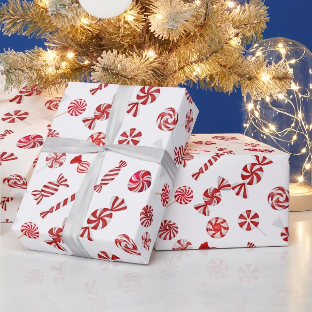 Christmas Peppermint Candy  Wrapping Paper (Holidays)
