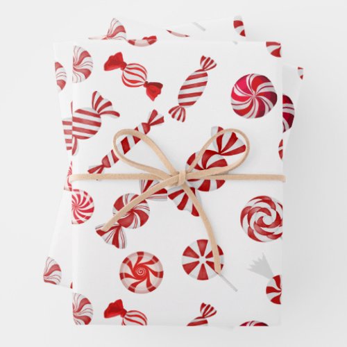 Christmas Peppermint Candy  Wrapping Paper Sheets