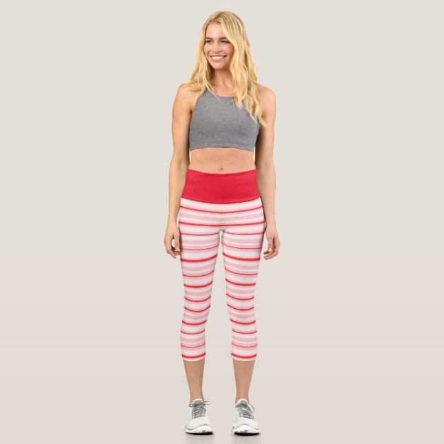 Christmas/peppermint  capri leggings (Front)