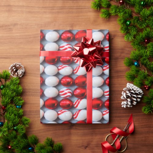 Christmas Peppermint Chocolate Eggs Wrapping Paper