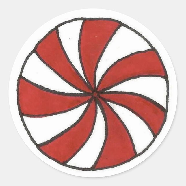 Christmas Peppermint Hard Candy Starlight Mint Classic Round Sticker (Front)