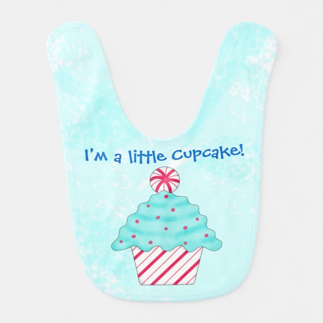 Christmas Peppermint I'm a Little Cupcake Bib (Front)