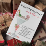 Christmas Peppermint Martini Cocktail Recipe  Postcard<br><div class="desc">This design may be personalized in the area provided by changing the photo and/or text. Or it can be customized by clicking Personalize this Template and then choosing the click to customize further option and delete or change the color of the background, add text, change the text color or style,...</div>