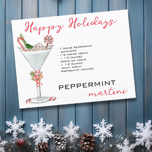 Christmas Peppermint Martini Cocktail Recipe Postcard