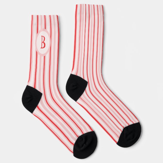 Christmas/peppermint personalized socks (Right)