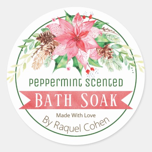 Christmas Peppermint Scented Bath Soak Labels