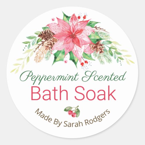 Christmas Peppermint Scented Bath Soak Labels