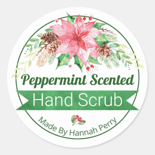 Christmas Peppermint Scented Hand Scrub Labels