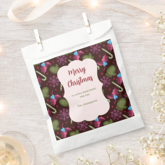Christmas Peppermint Sticks and Holly Berries Favor Bag