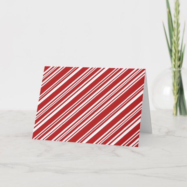 Christmas Peppermint Stripes: Red and White Holiday Card (Front)