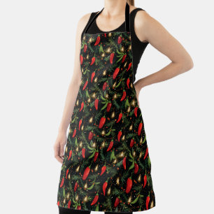 Christmas Peppers All-Over Apron