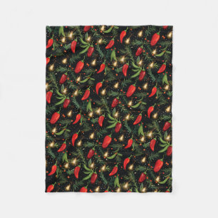 Christmas Peppers Fleece Blanket