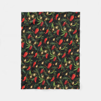 Christmas Peppers Fleece Blanket