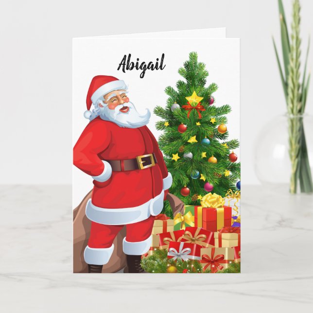 Christmas Personal KID'S From Santa Claus CUSTOM Holiday Card (Front)