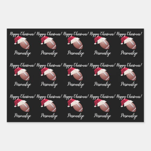 Christmas Personalized American Football Wrapping  Wrapping Paper Sheets