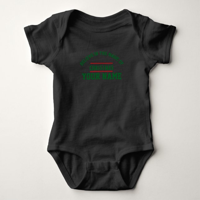  Christmas personalized Baby Jersey Bodysuit (Front)