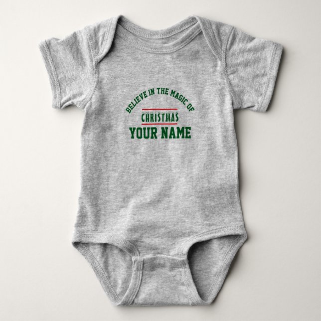  Christmas personalized Baby Jersey Bodysuit (Front)