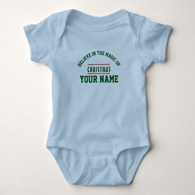  Christmas personalized Baby Jersey Bodysuit (Front)