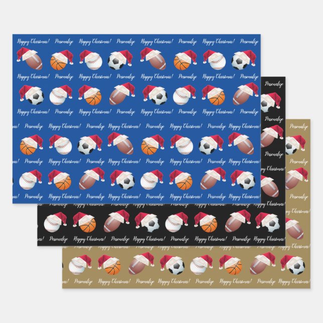 Christmas Personalized Baller Sports Wrapping Pape Wrapping Paper Sheets (Set)