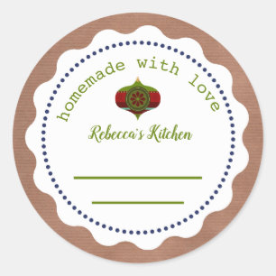 Christmas Personalized Canning Homemade Classic Round Sticker