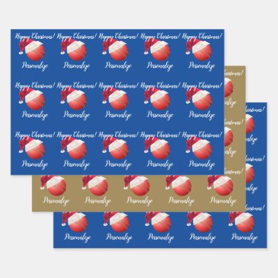 Christmas Personalized Cricket Ball Santa    Wrapp Wrapping Paper Sheets