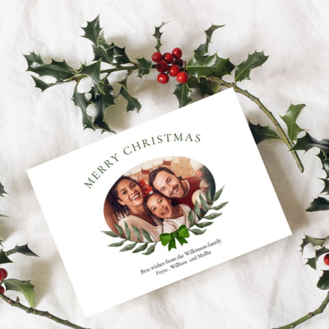 Christmas personalized family photo minimlist xmas holiday card (Creator Uploaded)