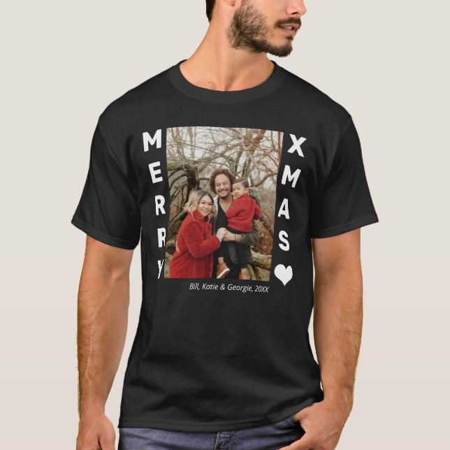 Christmas Personalized Family Photo T-Shirt (Front)