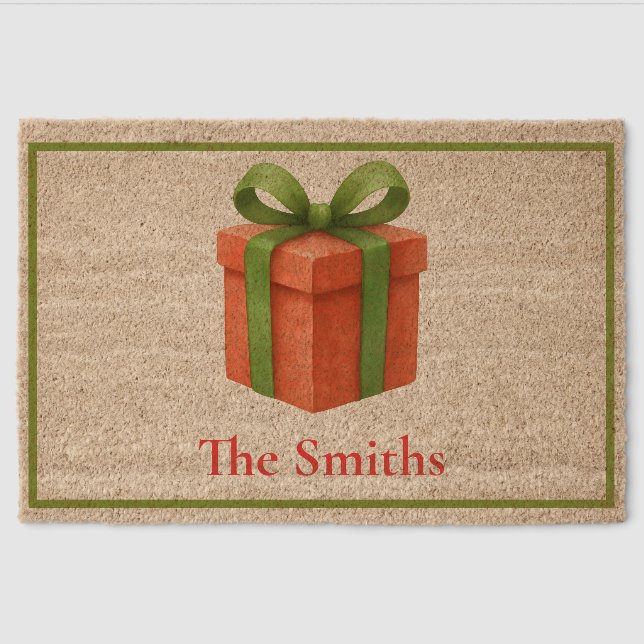 Christmas Personalized Fiber Doormat (Front)